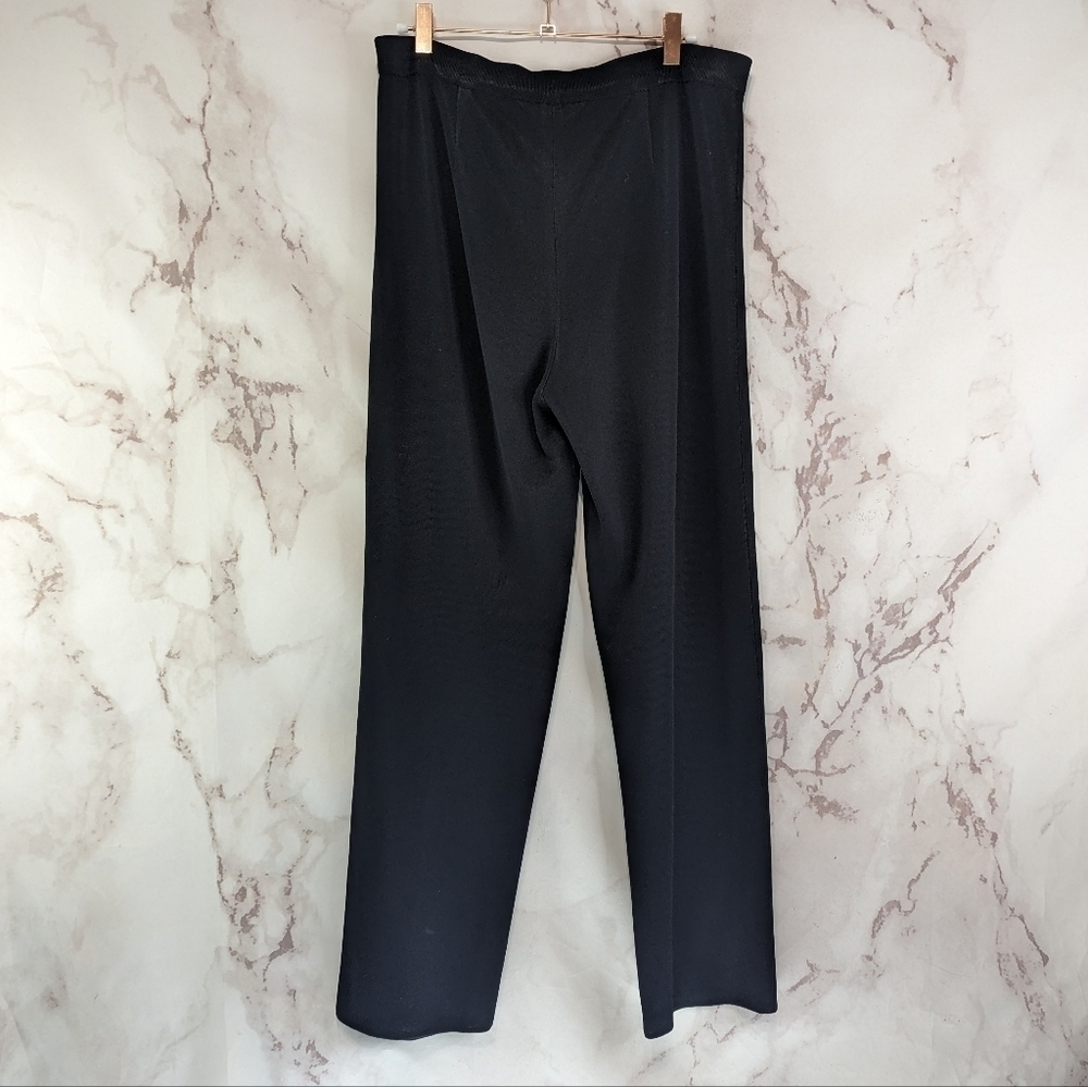 Exclusively Misook Pants Womens Medium P Black High Rise Acryllic Dress Short